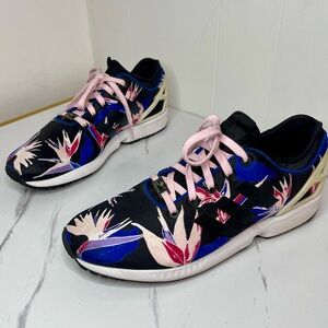 Adidas ZX Torsion Flux Floral Tropical Hawaiian B34467 Black Purple Mens Sz 10.5
